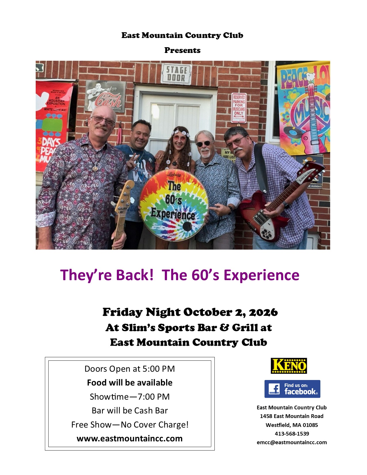   60’s Experience Fri Oct 2 