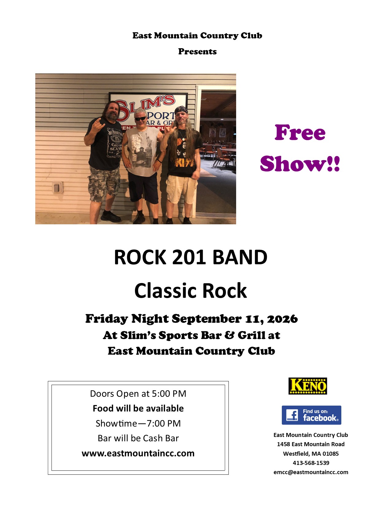 Rock 201 Fri Sep 11   